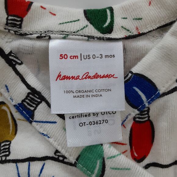 Hanna Andersson Christmas Baby Bodysuits Lot of 3 Long Sleeve Baby 0-3mo Holiday - Picture 8 of 8